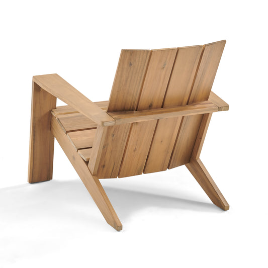 Emerson Modern Adirondack Chair | Acacia Wood Outdoor Lounge Chair