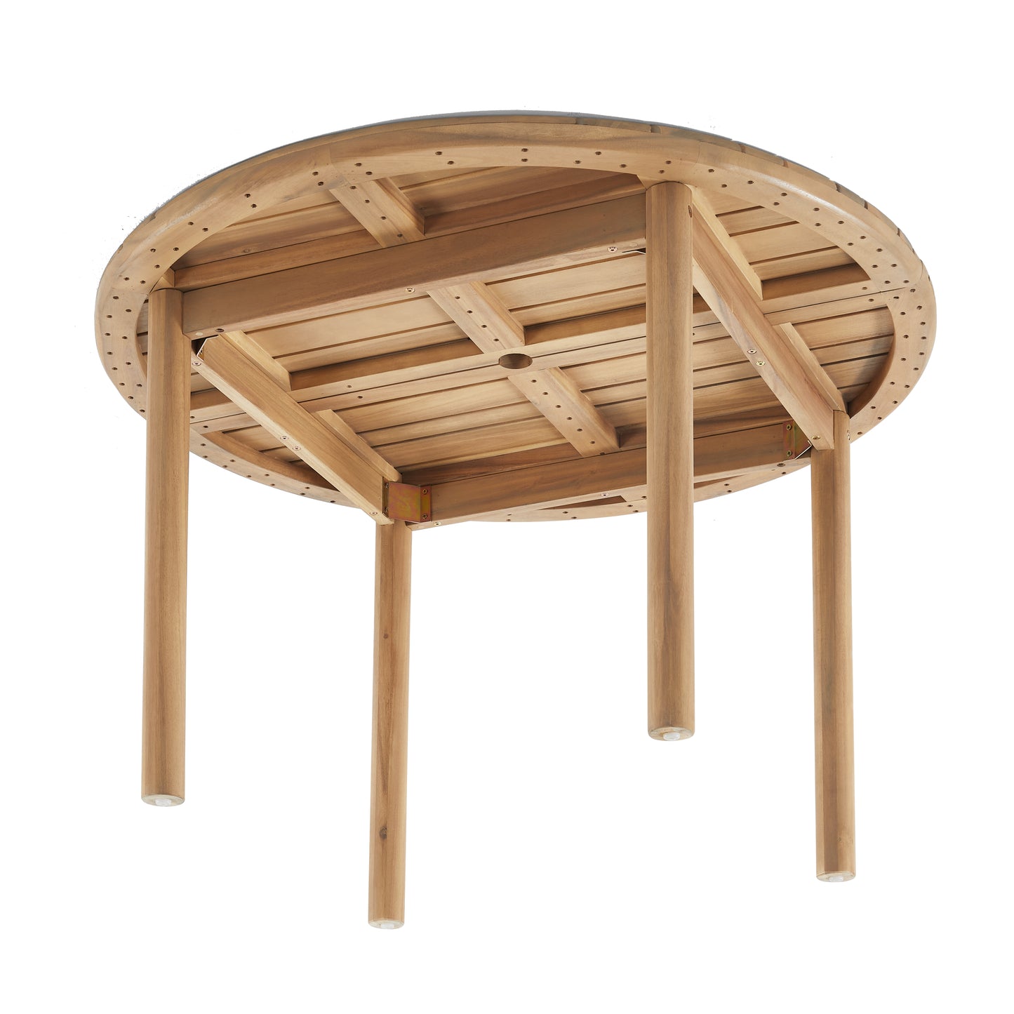 Glenn Round Outdoor Dining Table | 48” Acacia Wood Patio Table