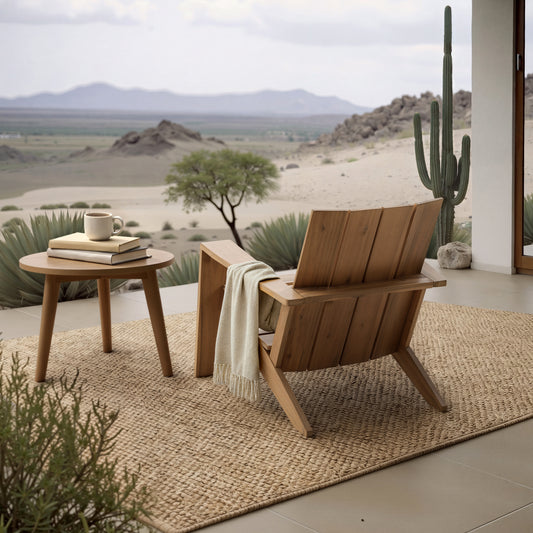 Emerson Modern Adirondack Chair | Acacia Wood Outdoor Lounge Chair