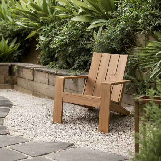 Emerson Modern Adirondack Chair | Acacia Wood Outdoor Lounge Chair