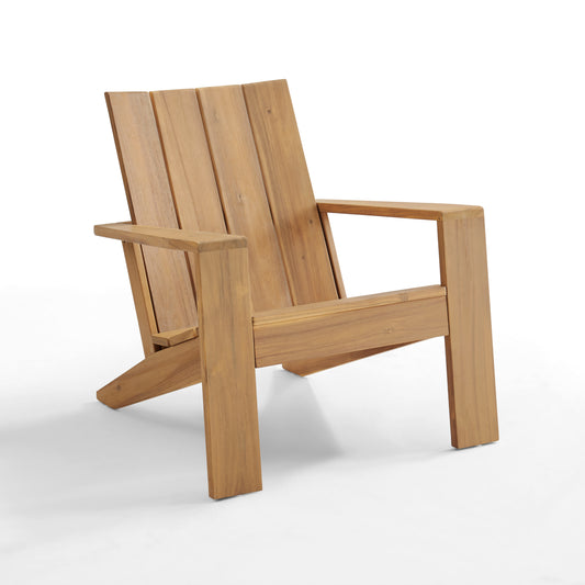 Emerson Modern Adirondack Chair | Acacia Wood Outdoor Lounge Chair
