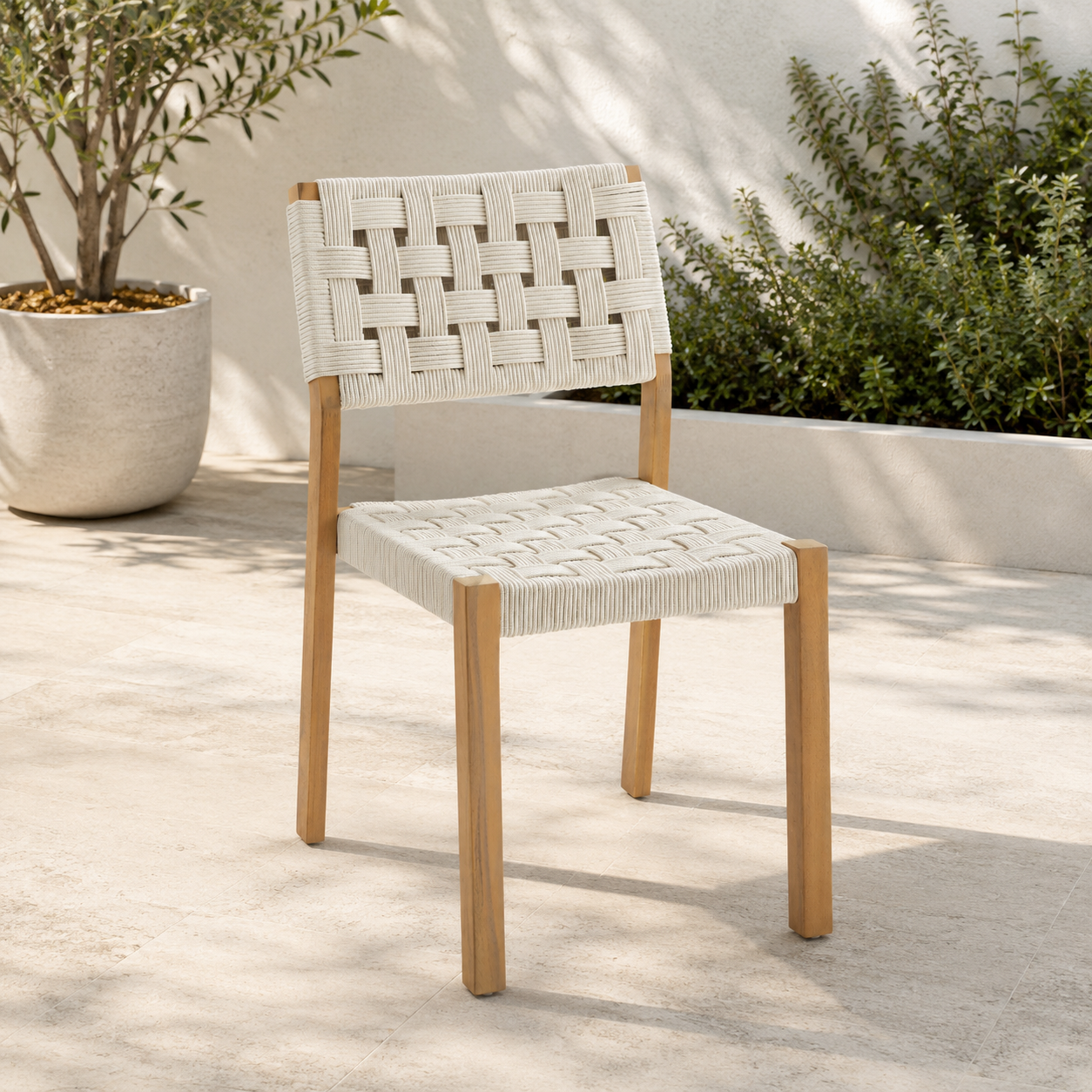 Looma Outdoor Dining Chairs (Set of 2) | Rope & Acacia Patio Seating