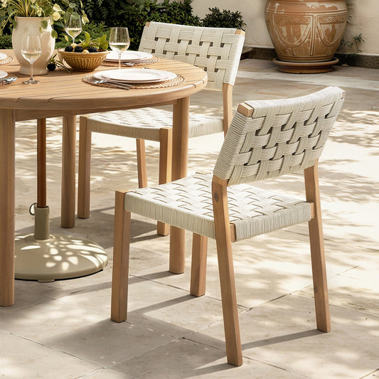 Looma Outdoor Dining Chairs (Set of 2) | Rope & Acacia Patio Seating