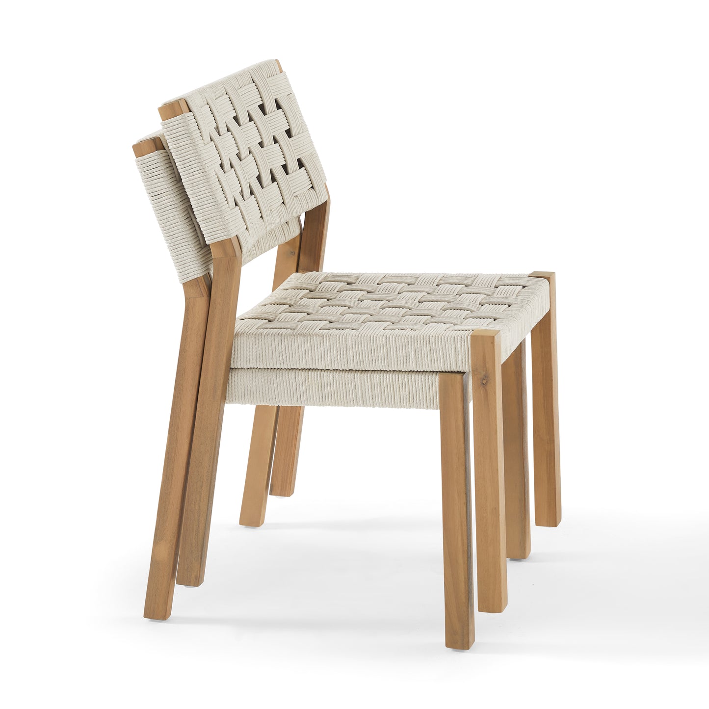 Looma Outdoor Dining Chairs (Set of 2) | Rope & Acacia Patio Seating