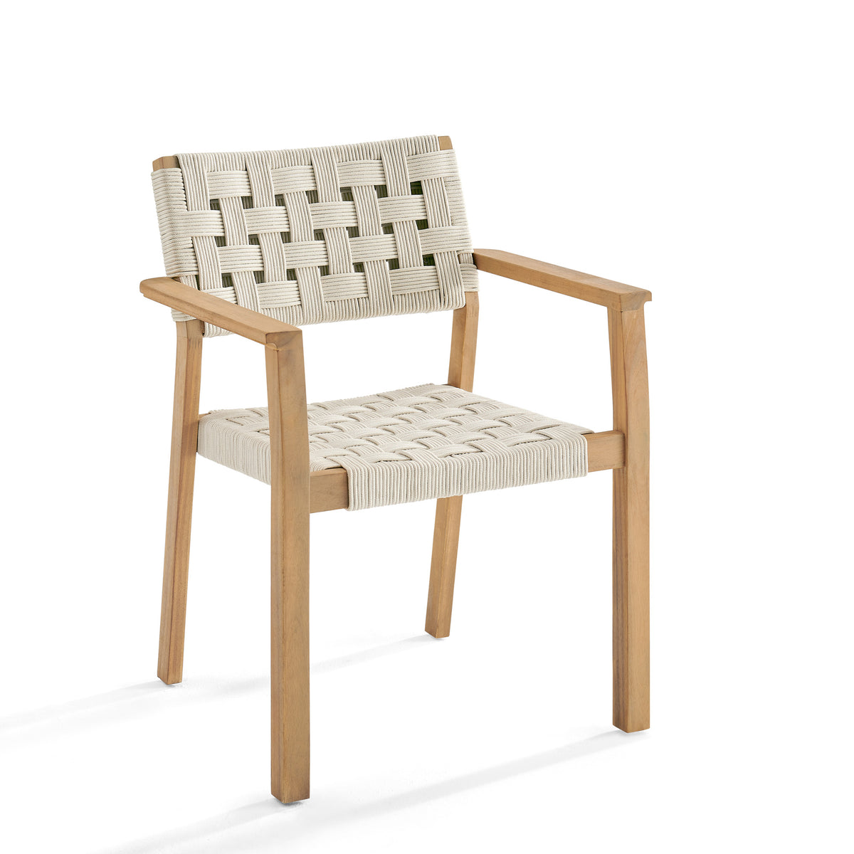 Looma Outdoor Dining Arm Chairs (Set of 2) – Rope & Acacia Patio Seating