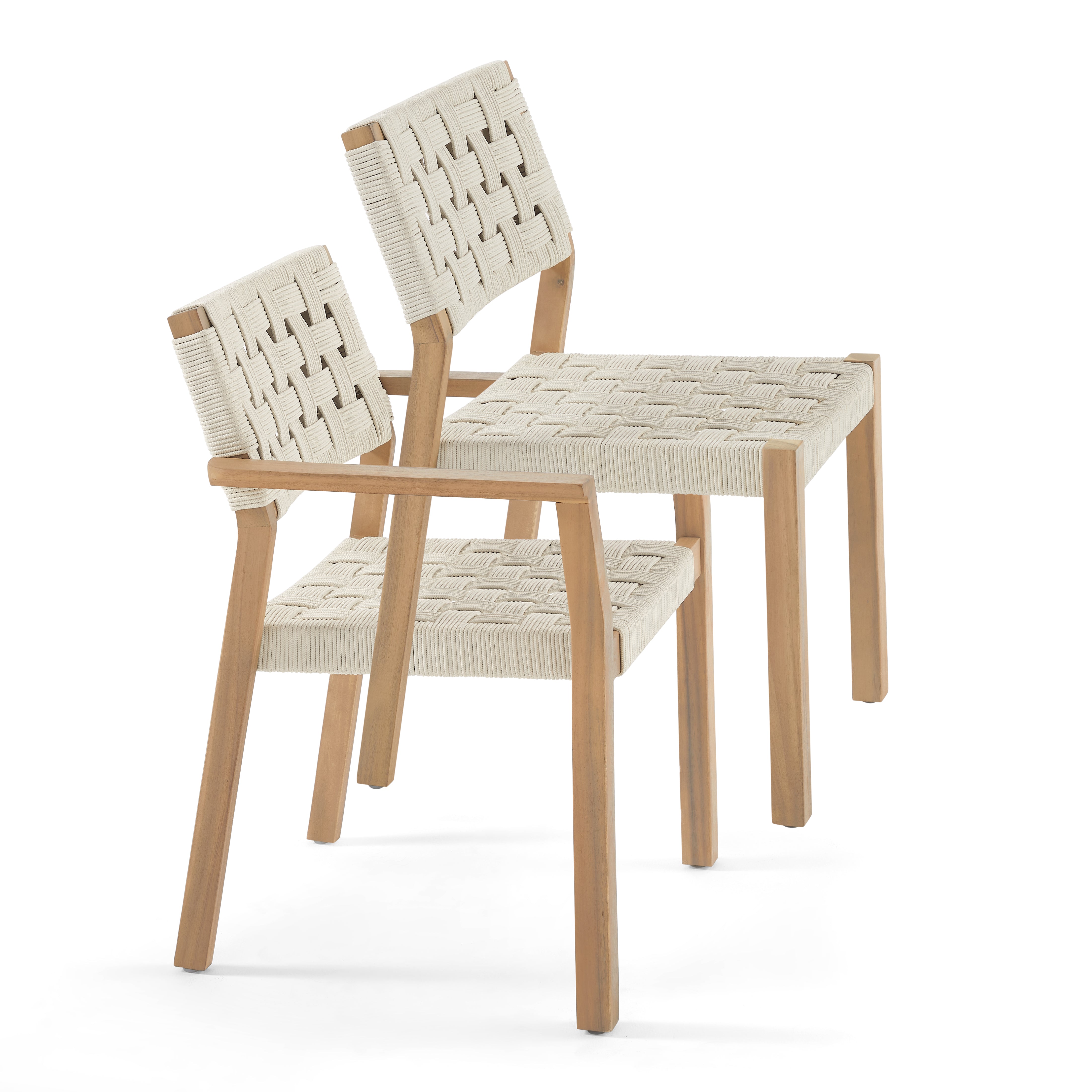 Looma Outdoor Dining Arm Chairs Set of 2 | Rope & Acacia | Kyndway