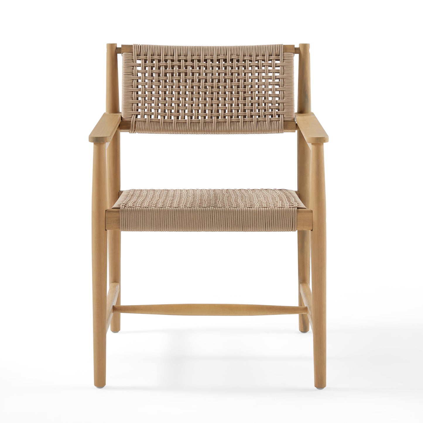 Ella Outdoor Dining Chair | Transitional Rope & Acacia Patio Seating