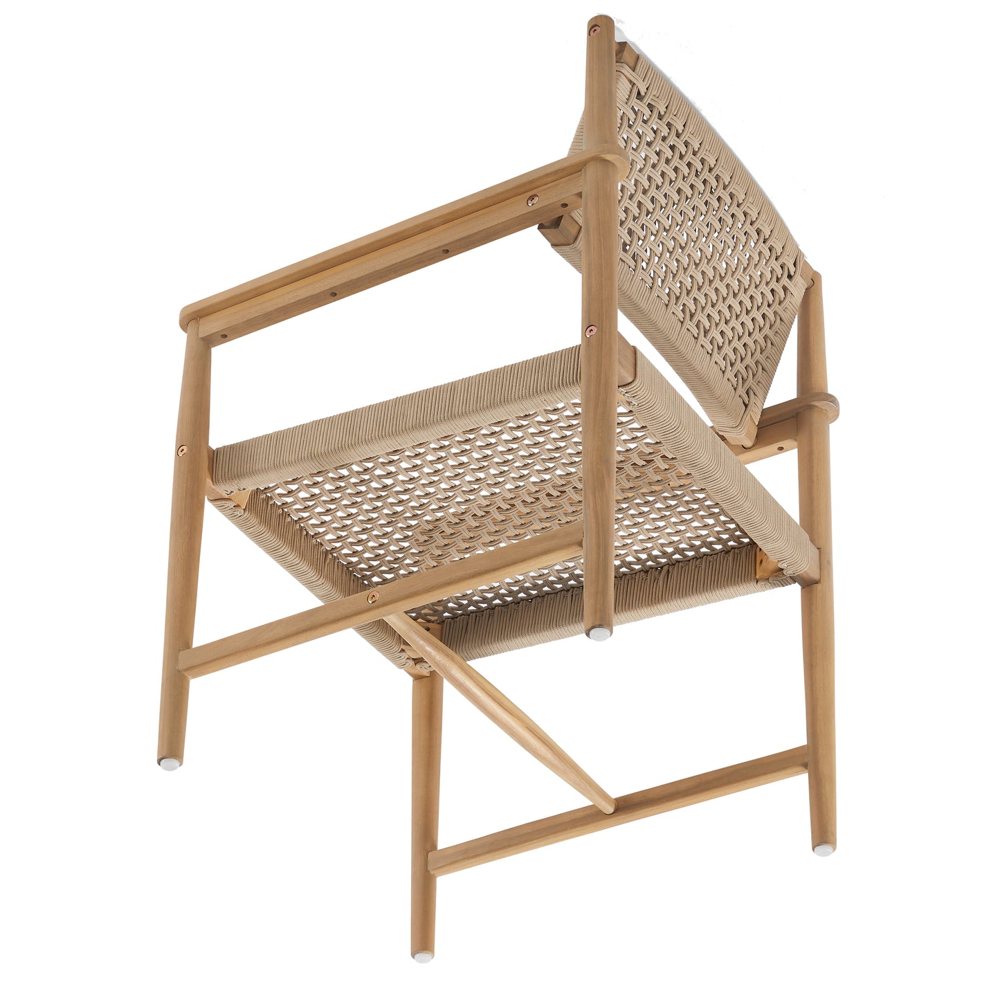 Ella Outdoor Dining Chair | Transitional Rope & Acacia Patio Seating