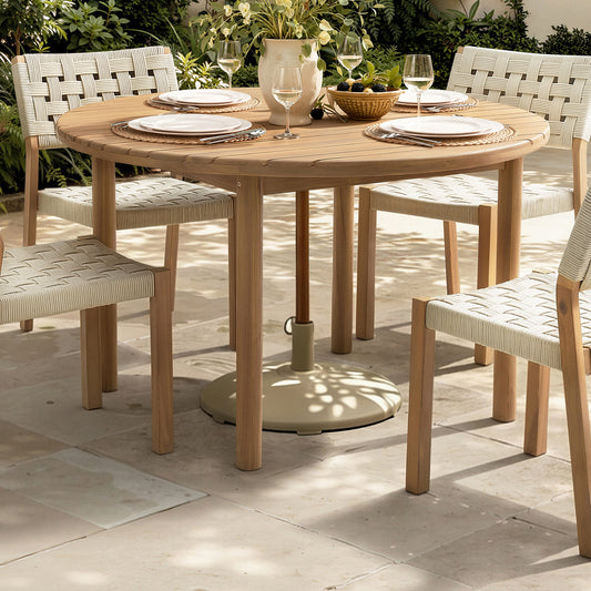 Glenn Round Outdoor Dining Table | 48” Acacia Wood Patio Table