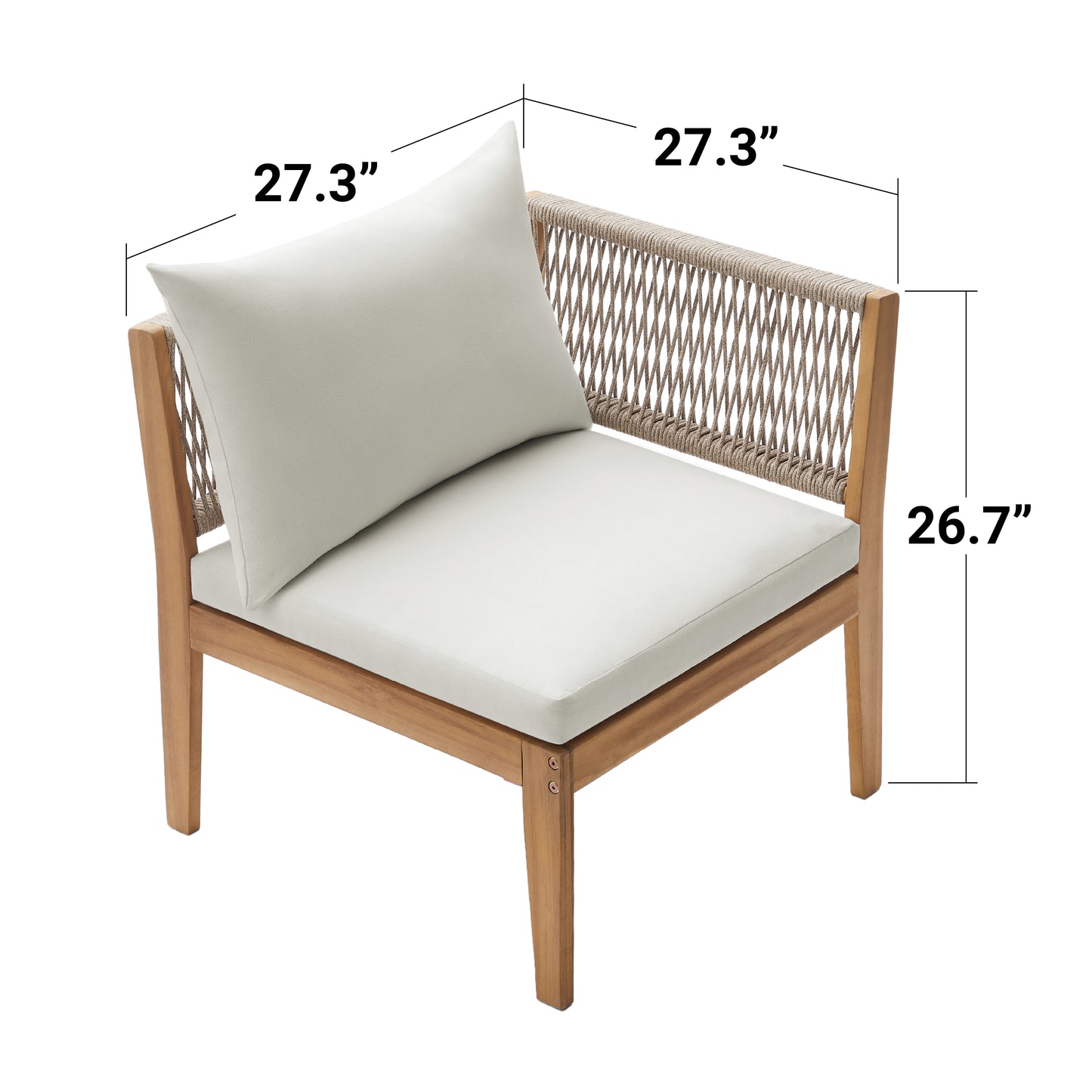 modular outdoor sectional featuring Dara Modular Left Corner Chair dimensions