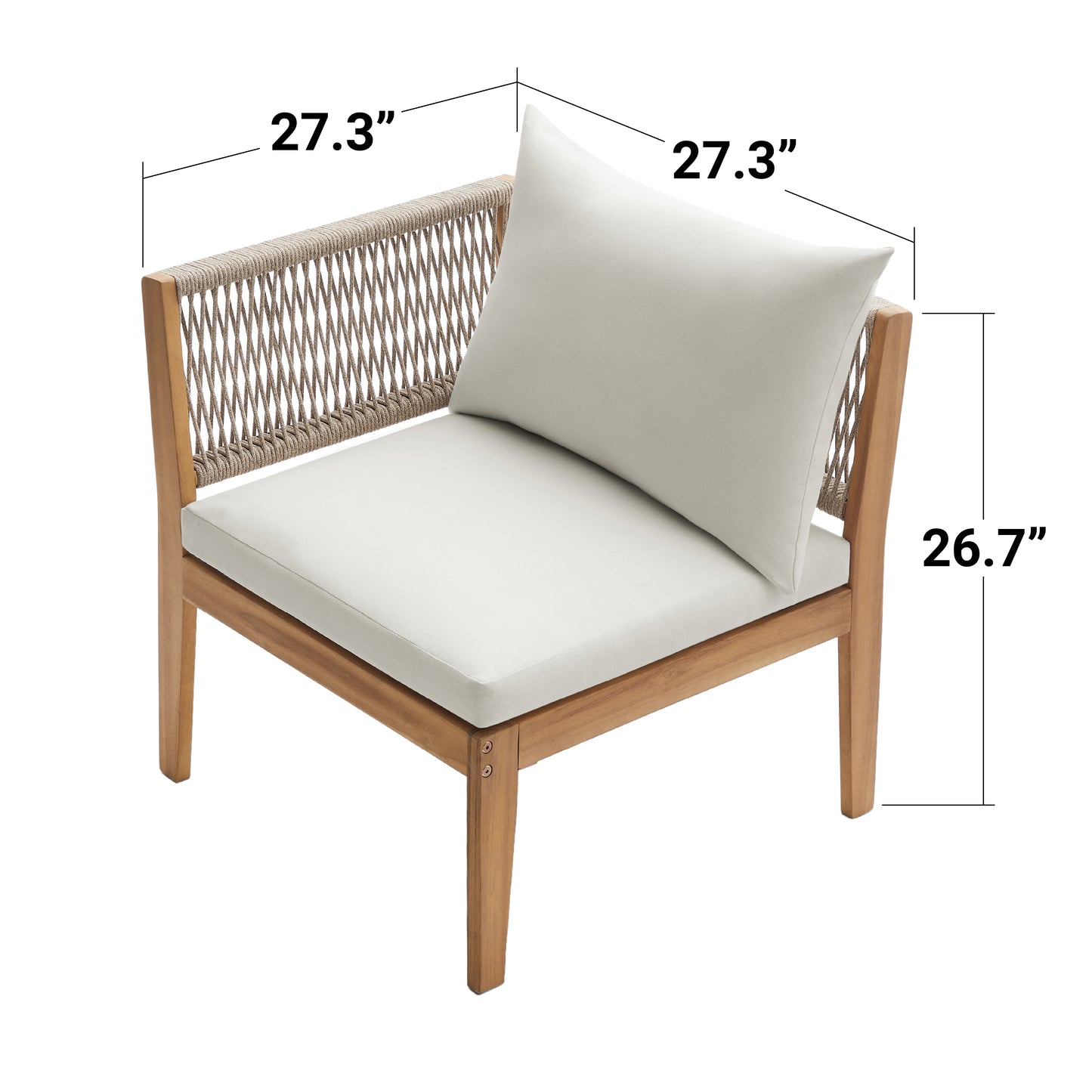 modular outdoor sectional featuring Dara Right Corner Chair dimensions