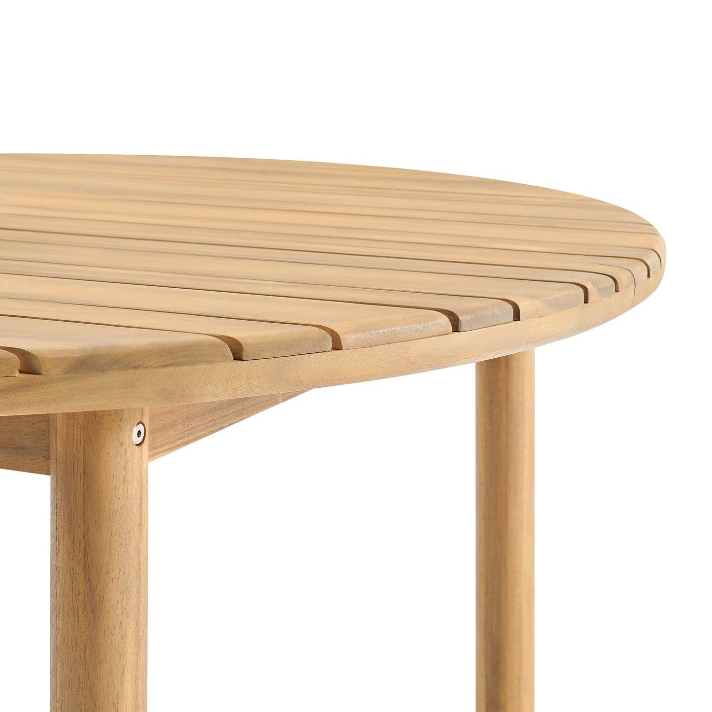 Wooden round table on a white background