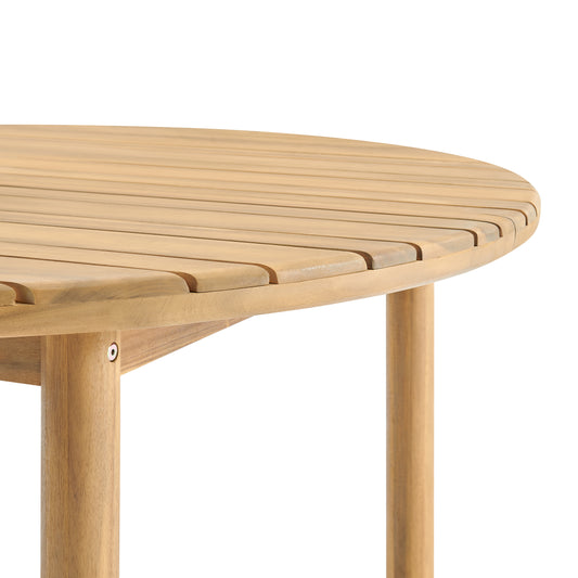 Glenn Round Outdoor Dining Table | 48” Acacia Wood Patio Table